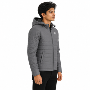 Custom Men's Hooded Padded <b>Jacket</b> Winter Quilted Insulated <b>Zip</b> <b>Up</b> Men's <b>Jackets</b> Lightweight Outerwear OEM Wholesale Supplier USA - Product Image 2