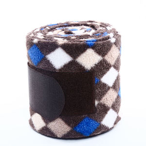 Vendas para Patas de Caballo con Patrón de Diamantes Marrón, Azul y Blanco, Vendajes Equinos de Fieltro No Tejido para Entrenamiento, Viajes y Uso en Establos - Product Image 1