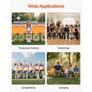 Panca Pieghevole Portatile a 6 Posti per Calcio con Tasche Laterali, Seduta Leggera e Richiudibile per Campeggio - Product Image 6