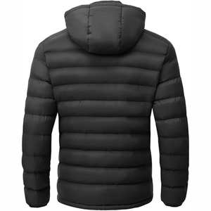 Veste matelassée unisexe imperméable à capuche, style streetwear décontracté et chaud pour le printemps, avec broderie frontale anti-froid - Product Image 3