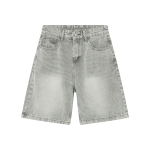 Shorts en jean décontractés de haute qualité pour homme, style skater, délavé effet usé, coupe large, mi-long, baggy - Product Image 1