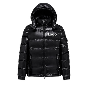 Manteaux rembourrés à capuche détachables avec logo personnalisé OEM Manteau blanc d'hiver en duvet d'homme à bulles Veste bouffante brillante - Product Image 1