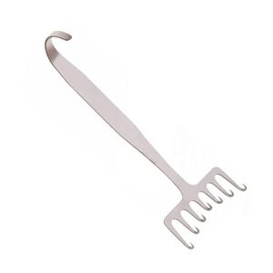 เครื่องมือยกคิ้วสเตนเลสสตีลแบบโคโรนอล ขนาด 18 ซม. ใบมีด 7 แฉก กว้าง 70 มม. พร้อมด้ามจับพลาสติกตามหลักสรีรศาสตร์ สำหรับการผ่าตัดใบหน้า - Product Image 1