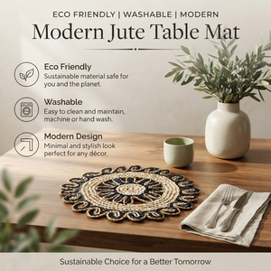 Tapis en jute écologique à la vente, résistant à la chaleur, style bohème, personnalisable, disponible à bas prix - Product Image 3