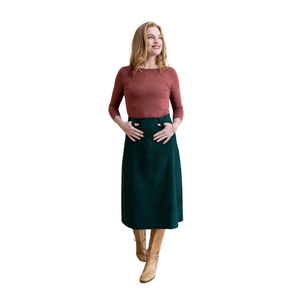 Falda midi estampada para mujer con tela de viscosa suave - Product Image 1