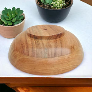 Ensaladera de madera de acacia de alta calidad, perfecta para ensaladas, verduras y centro de mesa decorativo único, venta directa de fábrica al por mayor - Product Image 4