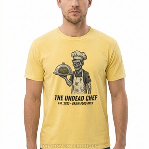 Camiseta Azul Marino Personalizada para Hombre, Cuello Redondo, Manga Corta, Algodón, Estampado Gráfico de Zombis, Uniforme - Product Image 2