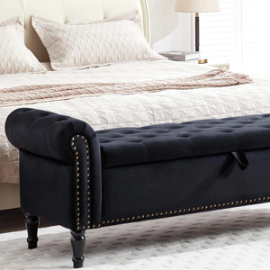 Cama Clásica Vietnamita con Estructura de Madera y Tapicería de Terciopelo, Acabado en Madera de Caucho, Modelo MD02 - Product Image 6