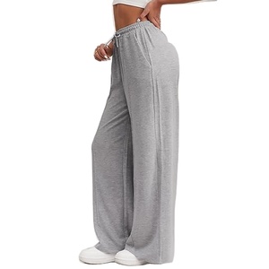 Pantalon évasé en molleton de coton pour femme, idéal pour l'hiver et le jogging, coupe ample personnalisée avec devant plat, vente en gros sur mesure – Meilleures ventes - Product Image 2