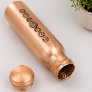 MysticCopper Seven Chakra Holistic Wellness Bottle Leakproof Copper Bottle Handmade Copper Bottle Smooth Finish Copper Bottle - Product Image 4