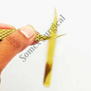 Pinzas SOMEX SURGICAL de Acero Inoxidable Antiestáticas de Precisión para Extensión de Pestañas (12cm) - Product Image 6