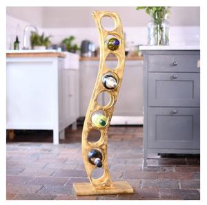 Estante para vinos de alta calidad, de metal dorado, con capacidad para 14 botellas, de aluminio, independiente, para mostrador de bar o fiestas. - Product Image 1