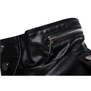 แจ็กเก็ตหนังสำหรับผู้ชาย, เสื้อแจ็คเก็ตหนังขี่มอเตอร์ไซค์ยาวปานกลางมีกระเป๋า2024ฤดูใบไม้ร่วง/ฤดูหนาวดีไซน์ใหม่ - Product Image 6