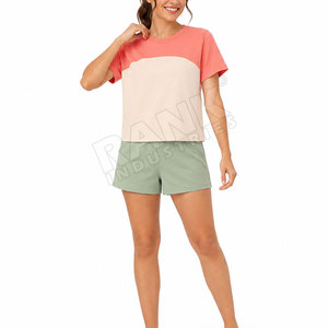 Nuevo Diseño Profesional, Conjuntos de Camisetas y Shorts para Mujer al por Mayor, Precio Bajo, MOQ Bajo, Conjunto de 2 Piezas, Conjuntos de Algodón para Mujer - Product Image 3