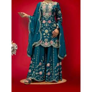 Beau haut-bas et ensemble Dupatta fantaisie pour femmes pour les fêtes - Product Image 5