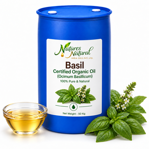 Huile de basilic biologique certifiée, ingrédient botanique naturel à base de plantes pour l'aromathérapie, les cosmétiques et les soins personnels, fournisseur en gros en Inde - Product Image 5