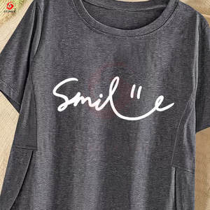 Nuevo Diseño - Camisetas de Verano para Mujer, Camiseta Cuadrada con Estampado, Manga Corta, 100% Algodón, de Fabricantes Elegantes - Product Image 2