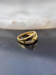 Anillo de Moissanita con Banda Cruzada, Chapado en Oro, Plata de Ley 925, Anillo de Boda con Diseño Infinito, Anillo de Lujo - Product Image 2