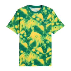 T-shirt unisexe vert et jaune tie-dye à manches courtes, col rond, impression numérique, polyester respirant, vêtements d'été - Product Image 3