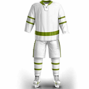 Ensembles d'uniformes de hockey sur glace de haute qualité, 100 % polyester, impression de logo personnalisée, tissu respirant, doux et résistant, conçu pour les matchs intenses - Product Image 2