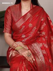 Hermoso Traje Indio de Nailon de Primera Calidad con Trabajo de Tejido, Saree Teñible, Moda Femenina, Exportador y Proveedor Indio - Product Image 2