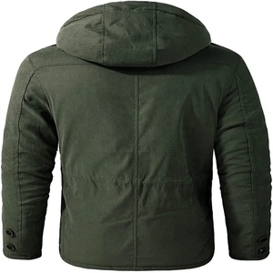 Nouveaux hommes personnalisés hiver épais chaud polaire col montant Parka hommes affaires vêtements d'extérieur décontracté couleur unie veste - Product Image 3