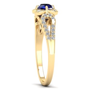 REYES Wholesale Price 925 Sterling <b>Silver</b> Moissanite and Blue Sapphire Gemstone Rings For Women High Quality Fine Jewelry - Product Image 3
