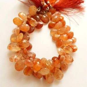 5mm 7mm pierre de soleil naturelle à facettes forme de poire Briolette perles de pierres précieuses brins pour la fabrication de bijoux colliers Bracelets en ligne en vrac - Product Image 2