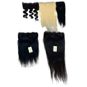 Wholesale Fast Shipping 13x6 HD Lace Frontal and 6x6 HD Closure Natural Straight Raw Vietnamese Hair with Body Wave texture - Product Image 1