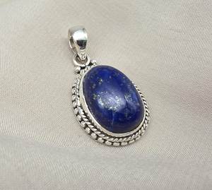 Pendentif Lapis Lazuli en argent Sterling 925, bijoux pour femmes, collier en pierres précieuses naturelles, cadeau élégant et minimaliste - Product Image 1