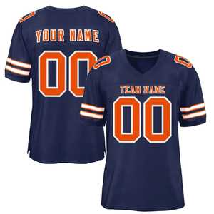 Maillot de football américain personnalisé 100% polyester à manches courtes pour adultes et enfants, respirant, design grande taille avec sublimation - Product Image 1
