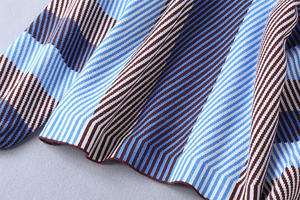 Autumn Winter Fashion Sweater Sets Women Striped Patterns Knitted Jumpers Mid-Calf Length Knit <b>Skirt</b> Suit Casual Knitwear - Product Image 3