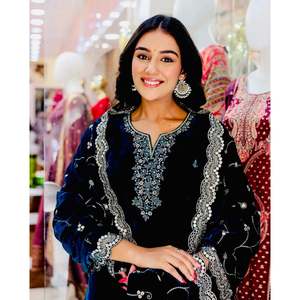 Vestido de noche de diseñador Top elegante estilo penté con hermosa Dupatta para fiestas - Product Image 3