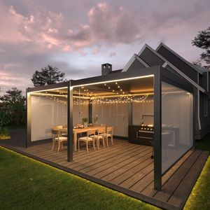 Pannello Parasole Manuale a Lamelle per Esterni, Pergola Multifunzione per Patio e Uso Interno - Product Image 4