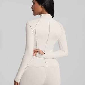 Wholesale Summer Sun Protection Women Tight Zipper Loose <b>Gym</b> Outdoor Fitness Coat Running Sports Yoga <b>Jacket</b> - Product Image 6