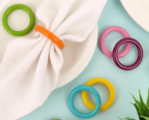 Modern Resin Napkin Rings <b>Set</b> Colorful Ring Shape Table Decor Party Accessories Durable Width - Product Image 4