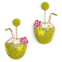 Boucles d'oreilles manches papillon brodées de perles de rocaille faites à la main pour femmes et jeunes filles, style classique de la Nouvelle-Orléans, design indien artisanal