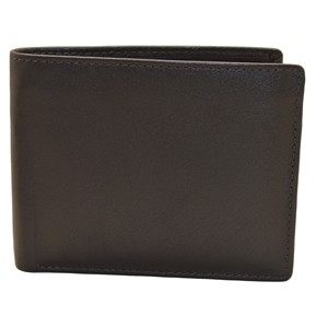 Portefeuille homme en cuir véritable marron, fin, à fermeture pliante, style minimaliste, usage quotidien, bouton pression, pochette à monnaie, doublure en polyester - Product Image 1