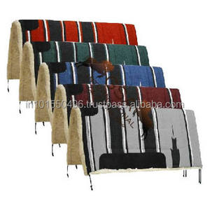 Tapis de selle Navajo en polaire de rembourrage en feutre de coton acrylique équestre occidental avec cuir d'usure confortable pour l'équitation - Product Image 5