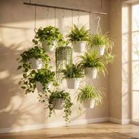 Petit pot suspendu pour plantes succulentes, en plastique PP blanc, avec support pour Echeveria, Sedum et Haworthia, directement de l'usine