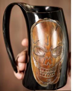 Jarra de Cuerno Vikinga con Grabado Personalizado, Taza de Cerveza de Cuerno de Buey Natural, Proveedor OEM al por Mayor - Product Image 1