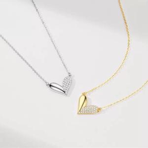 AMBER JEWELS Collar Clásico de Diamantes Cultivados en Laboratorio con Corte Brillante Redondo y Chapado en Oro de 14K para Mujer, Estilo Romántico para Uso Diario - Product Image 3
