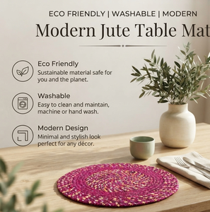 Mantel de Yute Tejido a Mano de Primera Calidad, Mantel de Poli Dori Natural Ecológico para Decoración de Mesa de Comedor en el Hogar, Restaurante o Cafetería - Product Image 3