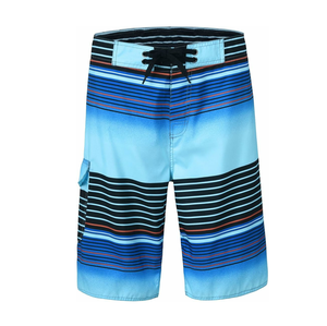 Shorts de bain rayés pour hommes, dégradé de couleurs, séchage rapide, avec cordon de serrage, vêtements de plage décontractés - Product Image 5