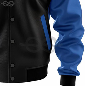 Customised Men's Polyester Breathable Mandarin Collar Varsity Jacket Fashionable Loose Casual Letterman Patch Baseball <b>Coat</b> - Product Image 4