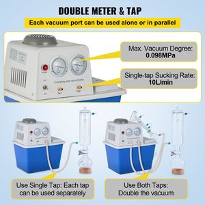 Bomba de Vacío de Circulación de Agua de Acero Inoxidable de 180W 110V Multiusos para Laboratorio, 15L, Anticorrosión, 2 Grifos de Gas para Evaporador Rotatorio - Product Image 4