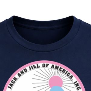 Camiseta de Cuello Redondo con Parche Bordado del Escudo de Jack & Jill de la Marina, Manga Corta, Diseño Circular en el Pecho, Ligera, Informal y Deportiva - Product Image 4