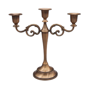 Modern minimalist gold 5-light <b>candelabra</b> on a sleek marble base. Chic chic decor available at wholesale price. - Product Image 3