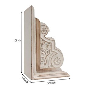 Handcrafted Mango Wood Vintage <b>Bookend</b> Pair - Wholesale from India - Product Image 4