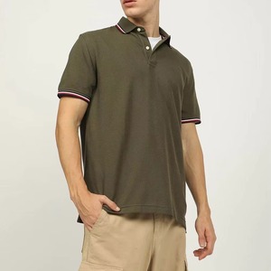 <b>Mens</b> Olive <b>Green</b> Short Sleeve for <b>Shirt</b> Solid Color Casual Wear Regular Fit Cotton Knitted Breathable Design Customize Golf - Product Image 5